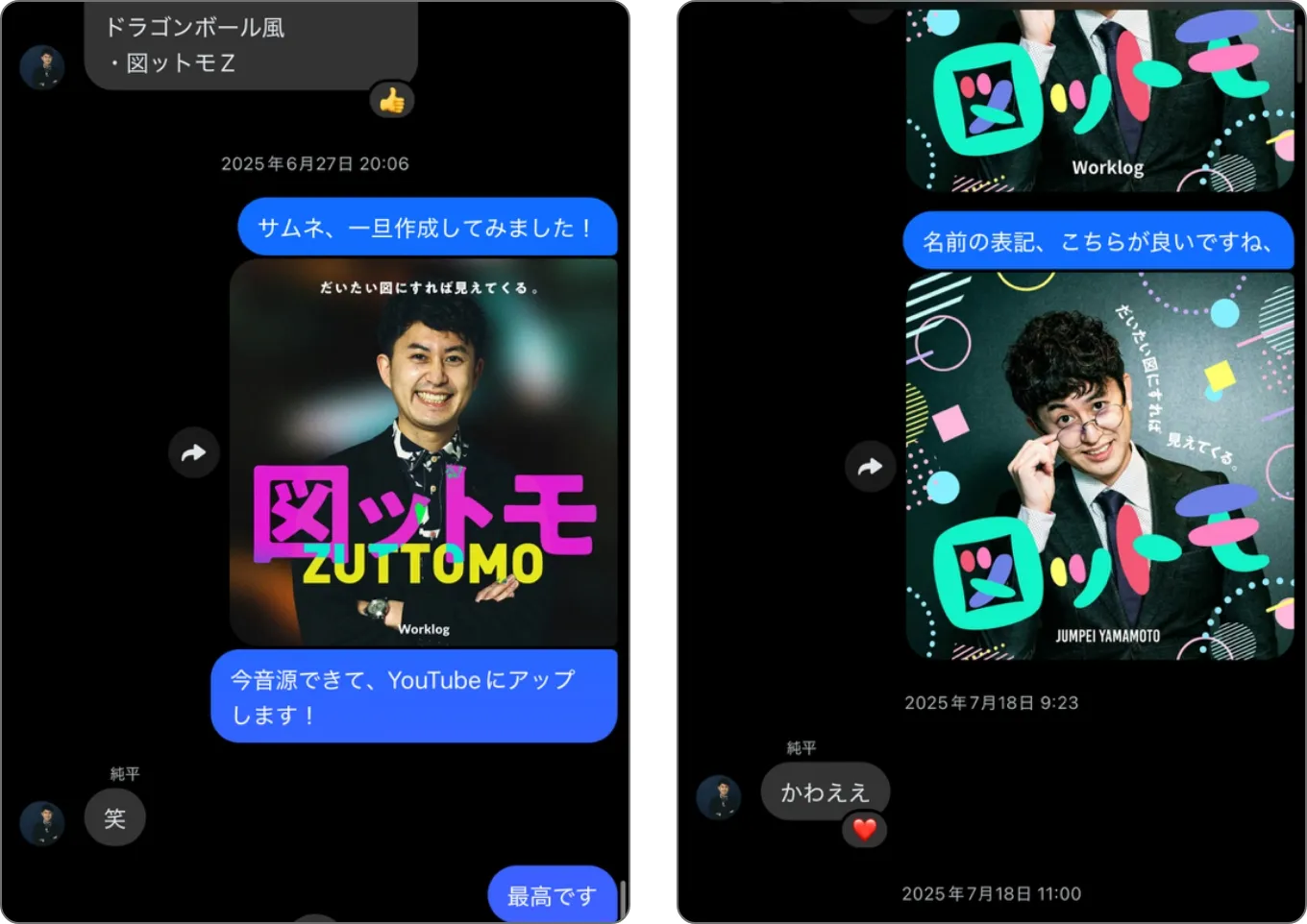 Podcast番組「図ットモ」のサムネイル比較